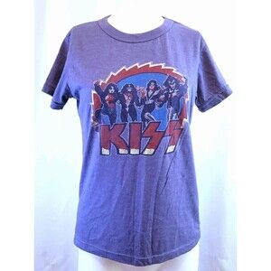 Kiss Destroyer Small T-Shirt Short Sleeve 2004 Kiss Catalog Band Tee Shirt Blue